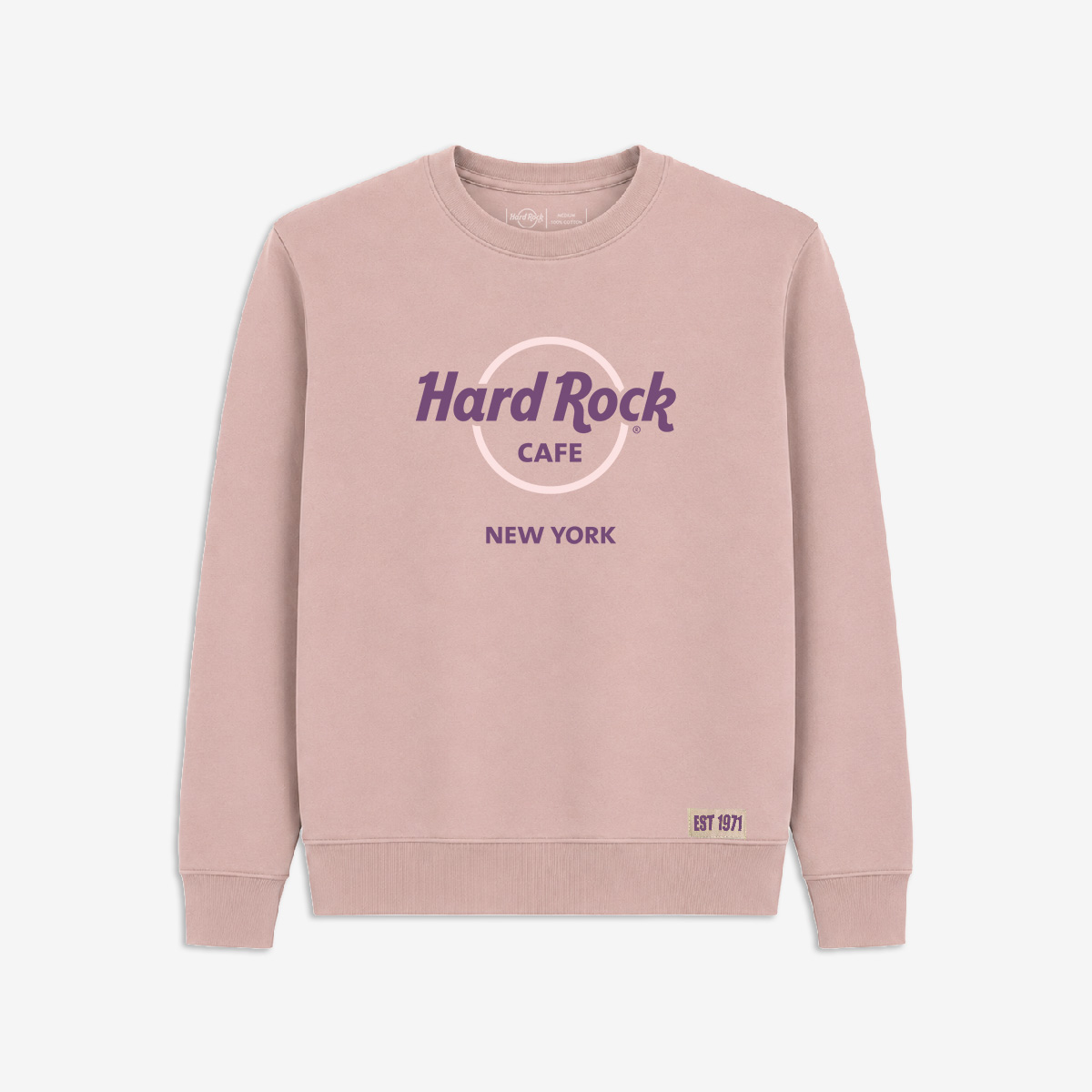 Color Vibe Crew Neck Fleece in Washed Rose image number 1